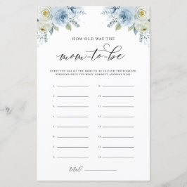 Lámina Flores azules cuán vieja era la carta de juego de