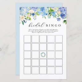 Lámina Flores azules Hydrangea Bridal Bingo Cards