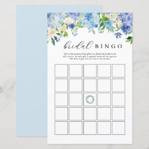 Lámina Flores azules Hydrangea Bridal Bingo Cards