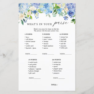 Lámina Flores azules Hydrangea ¿Qué hay en tu bolsillo?