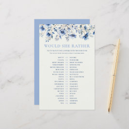 Lámina Flores Azules Prefiere Un Juego De Baby Shower