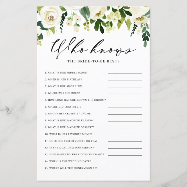 Lámina Flores blancas de invierno que saben mejor juego d (Anverso)