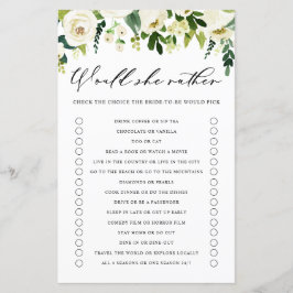 Lámina Flores Blancas Prefiere Un Juego De Ducha De Novia