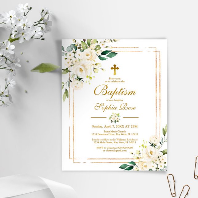 Lámina Flores blancas presupuestadas e invitación al baut (Subido por el creador)