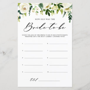 Lámina Flores blancas: ¿qué edad tenía el juego de ducha