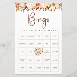 Lámina Flores Boho Otoño | Juego de Bingo Nupcial