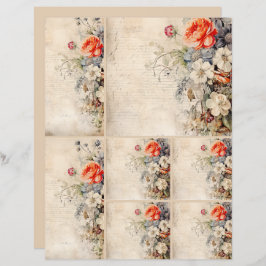 Lámina Flores Collage de cosecha 1b 2 de 4