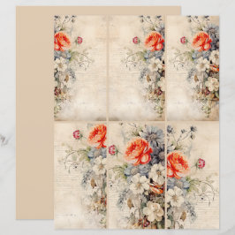 Lámina Flores Collage de cosecha 1b 3 de 4