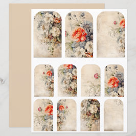 Lámina Flores Collage de cosecha 1b 4 de 4