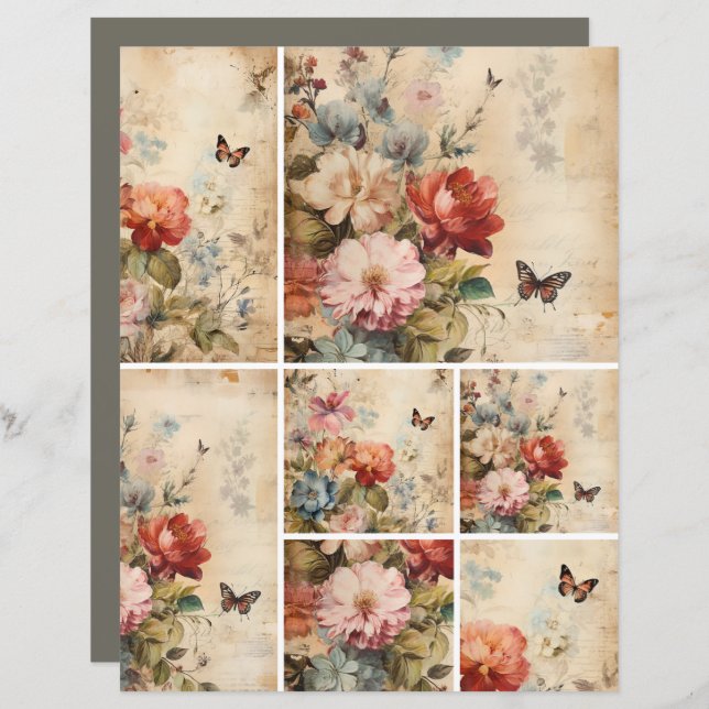 Lámina Flores Collage ventilado 2b (Anverso / Reverso)