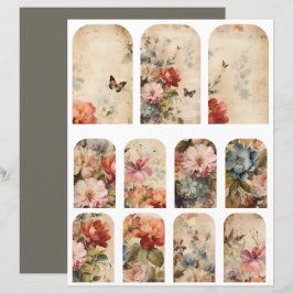 Lámina Flores Collage vintage 2