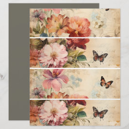Lámina Flores Collage vintage 2