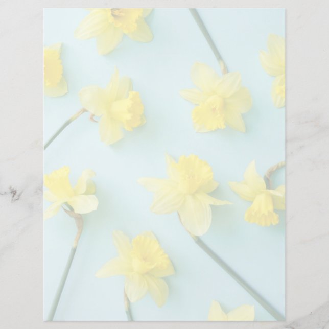 Lámina Flores | Daffoditos amarillos (Anverso)