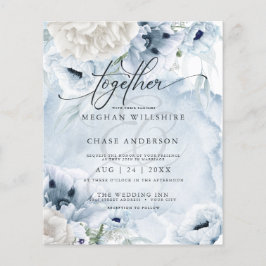 Lámina Flores de adormidera azul acuarela elegante y econ