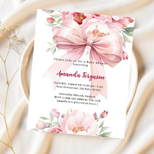 Lámina Flores de arco rosado chica Invitación a Baby Show