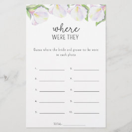 Lámina Flores de Calla - ¿Dónde estaban los juegos de duc