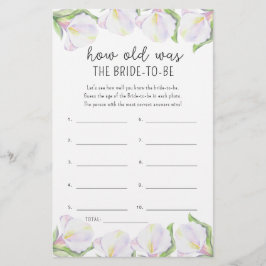 Lámina Flores de Calla - Qué edad tenía la novia para ser