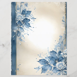 Lámina Flores de color de agua en papel de cuadernillo vi