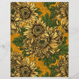 Lámina Flores de crisantemo amarillo