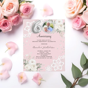 Lámina Flores de diamantes rosados 60.ª invitación a la b