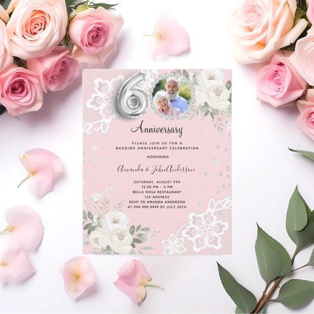 Lámina Flores de diamantes rosados 60.ª invitación a la b (Subido por el creador)