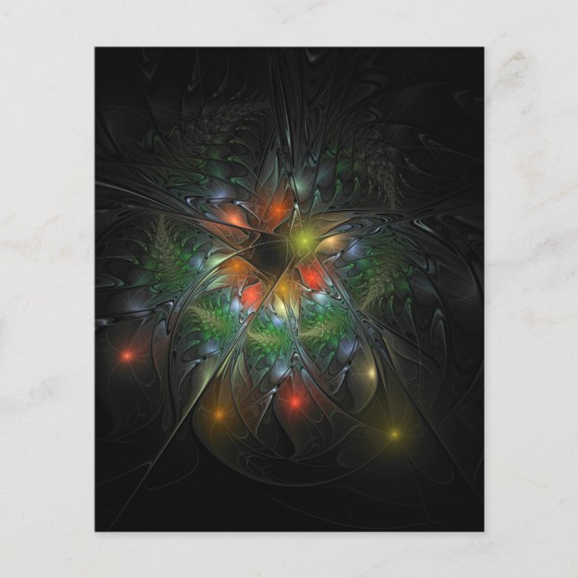 Lámina Flores de fantasía fractal blandas y tendientes (Anverso)