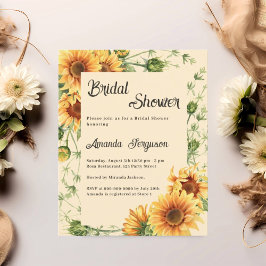 Lámina Flores de girasol invitación a la ducha de novia