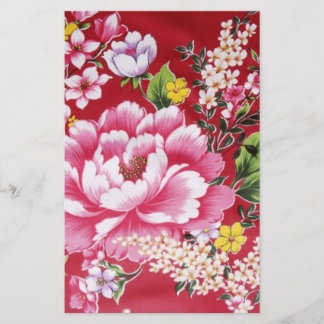 Lámina Flores de kimono japonesas