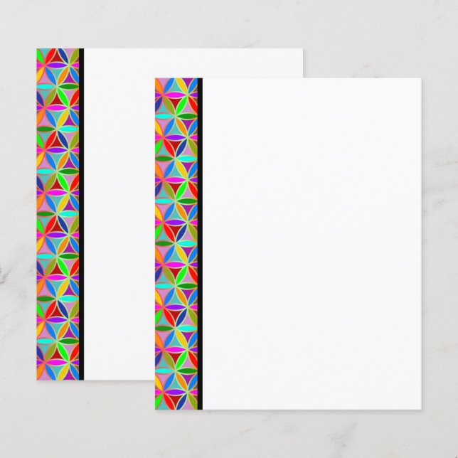 Lámina FLORES DE LA VIDA - patrón de gradientes multicolo (Anverso / Reverso)