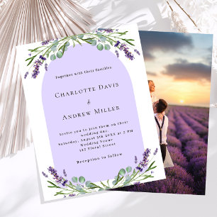 Lámina Flores de lavanda boda de presupuesto púrpura en a