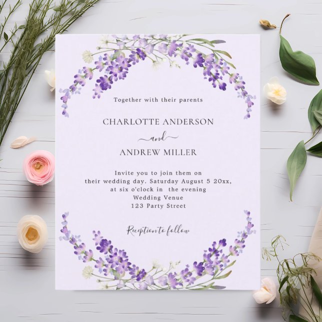 Lámina Flores de lavanda invitación a la boda violeta por (Subido por el creador)