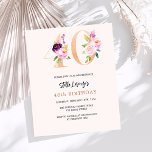 Lámina Flores de melocotón rosa invitación al presupuesto<br><div class="desc">Una invitación moderna, elegante y glamurosa para un fiesta de 40 años. Un fondo color melocotón. Decorado con números forales en falso oro y rosa. El nombre está escrito con una escritura de estilo con letras a mano moderna. Personalice y agregue los detalles de su fiesta. 1 hoja = 1...</div>