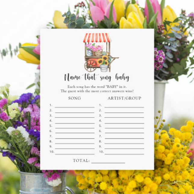 Lámina Flores de mercado ducha de bebé - Nombrar la canci (Subido por el creador)