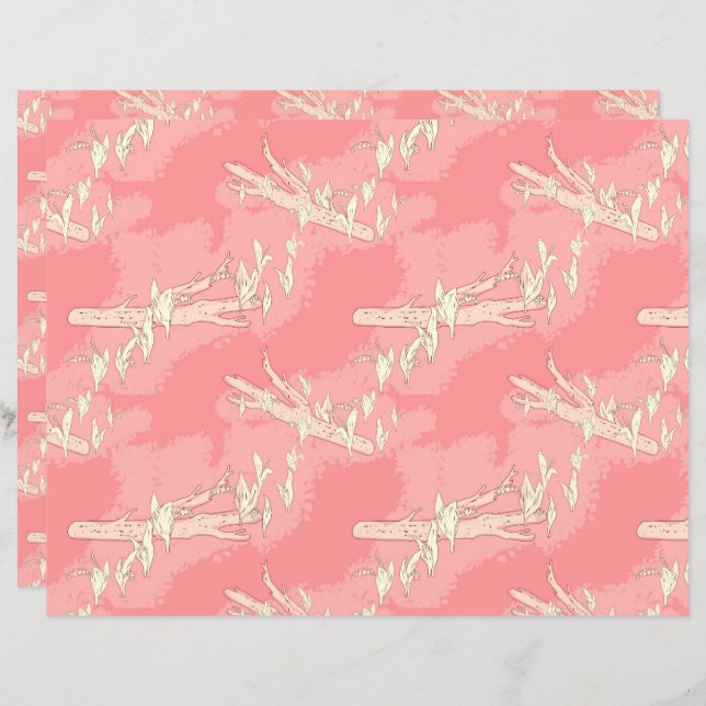 Lámina Flores de primavera de Lily-of-the-valley rosadas (Anverso / Reverso)