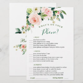 Lámina Flores de Rubor Rosa Verde Jardinería Juego de Des