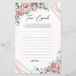 Lámina Flores de Rubor rosas eucalipto oro Tiempo Cápsula