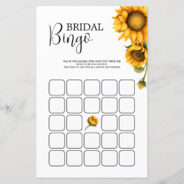 Lámina Flores de sol brillantes Ducha de novia Bingo