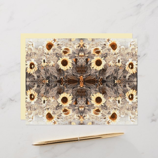Lámina Flores de sol gigantes amarillas marrón amarillo S (Anverso/Reverso In Situ)