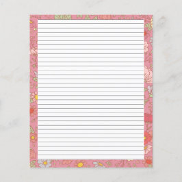 Lámina Flores de verano retro papel de letra de estacione