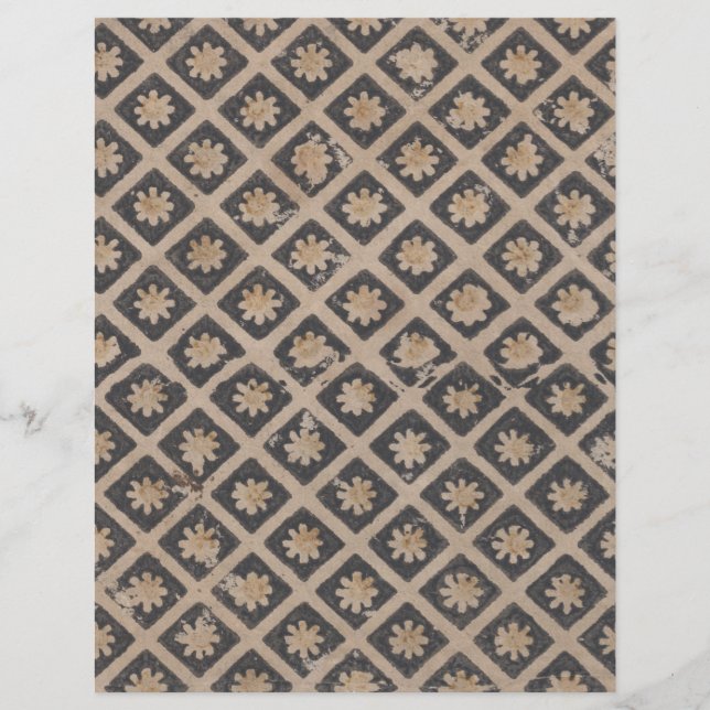 Lámina Flores dentro de cuadrados Papel de descomposición (Anverso)