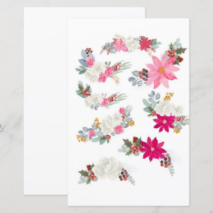 Lámina Flores en acuarela para recortar y hacer collage