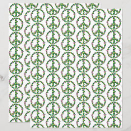 Lámina Flores florales rosadas y amarillas signos de paz