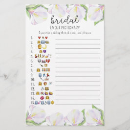 Lámina Flores - juego de emoji de ducha de novia