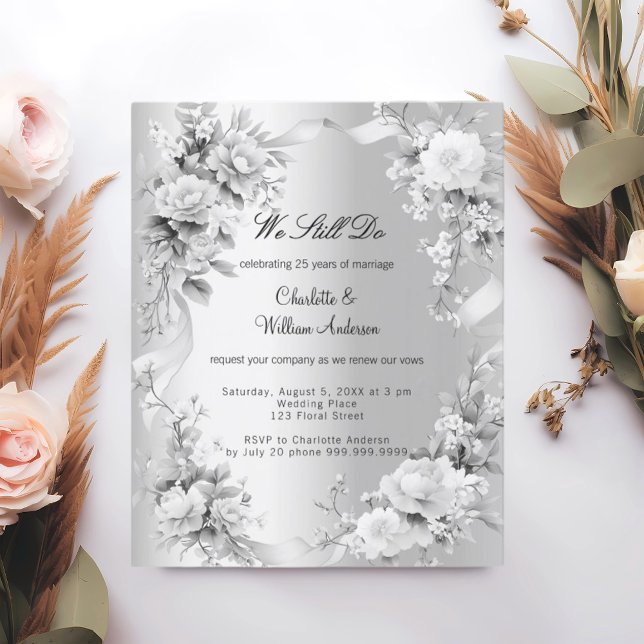 Lámina Flores plateadas renovación de la promesa boda (Subido por el creador)