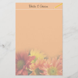 Lámina Flores rojas, amarillas y naranjas coloridas.