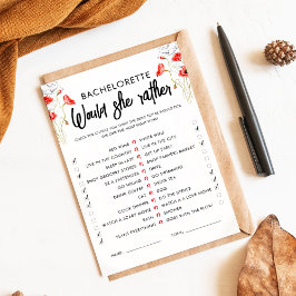 Lámina Flores rojas | ¿Prefiere Jugar? | PERSONALIZABLE