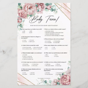 Lámina Flores rosa boho eucalipto Trivia bebé