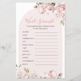 Lámina Flores Rosa Chica Bebé En Palabras De Bloom Scramb