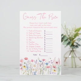 Lámina Flores rosadas adivinan el juego de la ducha de pr