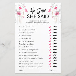 Lámina Flores Rosadas Dijo Que Dijo Juego | PERSONALIZABL